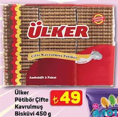ÜLKER PÖTİBÖR ÇİFTE KAVRULMUŞ BİSKÜVİ 450 G